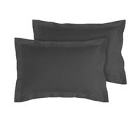 JRI® 50% COTTON AND 50% POLYESTER OXFORD PILLOW CASES-MACHINE WASHABLE-Pack of 2-BLACK - (Same Day Dispatch)