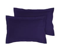 JRI® 50% COTTON AND 50% POLYESTER OXFORD PILLOW CASES-MACHINE WASHABLE-Pack of 2-NAVY BLUE - (Same Day Dispatch)