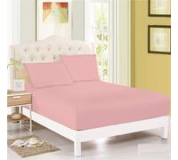 JRI Extra Deep Jersey Fitted Sheet 30cm Mattress Sheets 100% Cotton (Single, Baby Pink)
