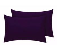 JRI Housewife Pillowcases Pair of Polycotton and 100% Cotton,Wrinkle Resistant, Soft and Cozy Standard Pillow Covers Dyed in Trendy Colors,Size 50 cm x 75 cm (Housewife Pack of 2, Plum)