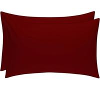 JRI Housewife Pillowcases Pair of Polycotton and 100% Cotton,Wrinkle Resistant, Soft and Cozy Standard Pillow Covers Dyed in Trendy Colors,Size 50 cm x 75 cm (Housewife Pack of 2, Burgundy)