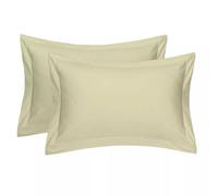 JRI Oxford Pillowcases Pair of Polycotton and 100% Cotton,Wrinkle Resistant, Soft and Cozy Standard Pillow Covers Dyed in Trendy Colors,Size 50 cm x 75 cm (Oxford Pack of 2, Mocha)