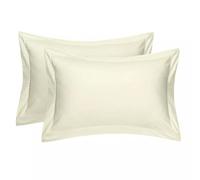 JRI Oxford Pillowcases Pair of Polycotton and 100% Cotton,Wrinkle Resistant, Soft and Cozy Standard Pillow Covers Dyed in Trendy Colors,Size 50 cm x 75 cm (Oxford Pack of 2, Cream)
