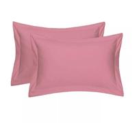 JRI Oxford Pillowcases Pair of Polycotton and 100% Cotton,Wrinkle Resistant, Soft and Cozy Standard Pillow Covers Dyed in Trendy Colors,Size 50 cm x 75 cm (Oxford Pack of 2, Baby-Pink)