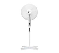JriA 16" Oscillating Pedestal Fan Adjustable Height, 90° Oscillation, 3 Speed Settings, Quiet Cooling, Powerful Airflow, Extendable Stand, Electric Cooling Fan for Home, Bedroom & Office (White)