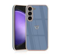 JRIANY for Samsung Galaxy S23 5G Case, Protective Flexible Silicone Case with Cute Design Love Heart Pattern Shockproof Bumper Cover Compatible with Samsung S23 - Dark Blue