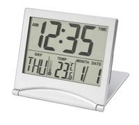 Jrifedptry 1 PCS Digital Travel Alarm Clock Foldable Calendar Temperature LCD Clock Weather Forecast Clock Battery Powered