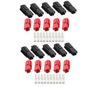 Jrifedptry 10 Pairs 30A Amp 600V Power Marine Connector Pole Red Black for Anderson