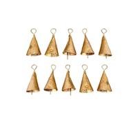 Jrifedptry 10 Pcs Vintage Hanging Bells Christmas Decorations Bells for Home Decor, Cow Bells Decoration with Rope Style C Easy to Use
