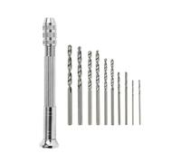 Jrifedptry 11Pcs Hand Twist Drill Set 0.5-2.0mm Woodworking Hand Punch Tool Hardware Clock Maintenance Kit Easy Install