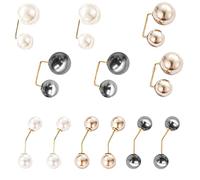 Jrifedptry 12Pcs Pearl Brooch Elegant Double Artificial Pearl Safety Pin 2 Fashion Styles Sweater Shawl Safety Clip for Women