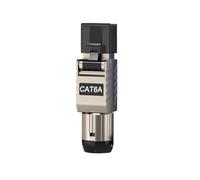 Jrifedptry 1Pcs RJ45 Cat6A Ethernet Cable Connectors RJ45 Metal Tool Free Easy Termination Plug 2000MHz 40G LAN Cable 22AWG - 24AWG Easy Install Easy to Use