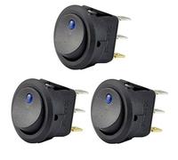 Jrifedptry 3Pc 12V 20A Rocker Toggle LED Switch Blue Light SPST On-Off Control for Boats Cars Racing Cars Off-Road Vehicles Heavy Trucks RVs ATVs and Anything That Uses a 12 Volt Power