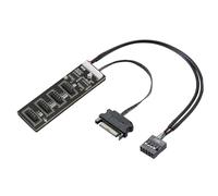 Jrifedptry 9Pin USB Header Splitter with SATA Power Cable, Internal USB Hub Extension USB 2.0 Splitter Connector for Motherboard Easy Install Easy to Use