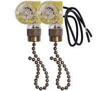 Jrifedptry Ceiling Fan Light Switch ZE-109 Two-Wire Light Switch with Pull Cords for Ceiling Light Fans Lamps 2Pcs Bronze