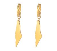 Jrifedptry D Gold Palestine Map Dangle Earrings Women Country Geography Map Pendent Earring Stainless Jewelry