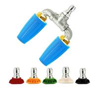 Jrifedptry Dual Turbo Nozzle for Power Pressure Washer with 5 Power Pressure Washer Tips, 1/4 Quick Connector,2.0 Orifice, 4000 PSI