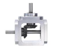 Jrifedptry Gear-Box 90 Degree Right Angle Bevel Gear-Box 1:1 Single Output Shaft 1 Module 20 Teeth Bevel Gear Aluminum Frame