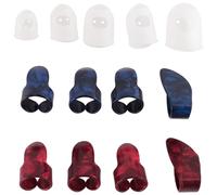 Jrifedptry Guitar Kit Includes 8 Pieces Guitar Thumb and Finger Picks (Metal and Blue Celluloid), 5 Pieces Clear Guitar Finger Protectors