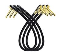 Jrifedptry Guitar Patch Cable Effect Pedal Patch Cords 1/4-Inch Right Angle Low Profile Pancake Design for Effect Pedals 3 Pack