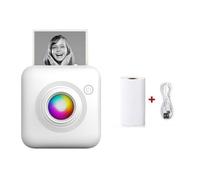 Jrifedptry Mini Pocket Label Printer Inkless Wireless Bluetooth Thermal Tags Boarding Pass Note Photo Printing Portable Maker