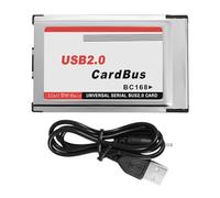Jrifedptry PCMCIA to USB 2.0 CardBus Dual 2 Port 480M Card Adapter for Laptop PC Computer