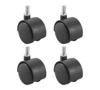 Jrifedptry Plastic Swivel Caster 8mm Screw Stem 1.5-inch Dia Wheel 4 Pcs Black