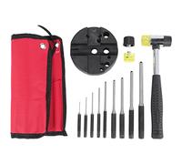 Jrifedptry Roll Pin Punch Set with Storage Pouch,Smithing Punch Removing Repair Tools,with Bench Block Pin Punches and Hammer