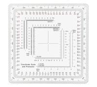 Jrifedptry Square Coordinate Scale Protractor for Land Navigation, Style UTM/MGRS Coordinate Scale