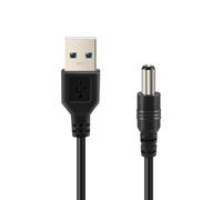 Jrifedptry USB Cable 5.5mm / 2.1mm 5V DC Jack Power Cable (Black, 75cm)