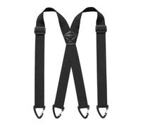 JRILUO Heavy Duty Men Work Braces 40mm Wide Elastic Trousers Suspenders X Back Design Snap Hooks for Belt Loops No Clip Fabric Protection Fully Adjustable Black Utility Clothing Comfort Straps