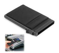 JRILUO Men's Black Pop Up Ultra Thin Metal Wallet, Pop-Up Credit Card HolderWallet, Slim RFID Blocking Aluminium Metal Wallet with Coin Pocket,Holds 6+ Cards, Men & Women Essentials
