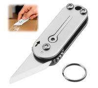 JRILUO Multi Mini Pocket Box Opener, Small Pocket Multi Tool, Folding Utility Multitool, Titanium Box Tool, EDC Gadgets Outdoor Camping, DIY, Gift for Men