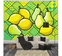 JRISEMECY 3D Printed Cartoon Lemon Patchwork Tapestry, Pop Art Geometry Tapestries Wall Hanging, Green Animals Aesthetic Tapestries Backdrop For Bedroom Living Room Dorm Office Wall Art Decor