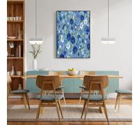 JRISEMECY Abstract Floral Oil Painting Wall Art Plants And Grass Canvas Prints Navy Blue Posters Modern Artwork Wall Landscape Pictures For Bedroom Living Room Office Decor 20X28 In Unframed