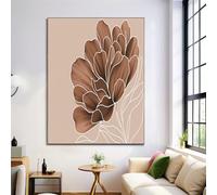 JRISEMECY Abstract Lines And Flowers Wall Art Minimalist Bohemian Canvas Posters Wall Decor Prints Terracotta Art Modern Pictures Painting Artwork Decoration For Bedroom Bathroom 31X47 Inch Unframed