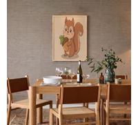 JRISEMECY Cute Acorns Squirrels Wall Art Prints Unframed, Artwork Wall Decor | Cartoon Animals Prints Canvas For Living Room 31X47 Inch, Brown Modern Poster Art Print For Bedroom