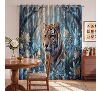 JRISEMECY Fantasy Red-Eyed Tiger Blackout Curtains, 66X90 In 2 Panels