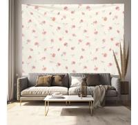 JRISEMECY Romantic Floral Bow Polyester Photography Backdrop Tapestries | Country Watercolor Roses Background Decorative Tapestry And Beige Wall Hanging Art For Party Porch Home Decor 40"X30"