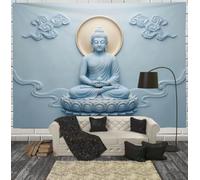 JRISEMECY Simple Plaster Statue Tapestry Large Vintage Wall Hanging Decor | Elegant Chinese Clouds Tapestries Durable Wall Art Decoration Blue 3D Tapestry For Dorm Living Room Bedroom 40"X30"