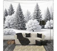 JRISEMECY Tapestries Decorations Hand-Drawn Forest Landscape Tapestry Wall Hanging, Minimalist Poster Tapestries, Black And White Art Tapestry Home Decor - Large Poster For Bedroom Living Room Dorm