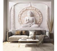 JRISEMECY Thai Marble Statue Tapestry Elegant Temple Landscape Tapestries Wall Hanging | White Aesthetic Poster Backdrop For Yoga Meditation Living Room Bedroom Garden Wall Decor, 40"X30"