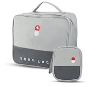 JRJRN 2 Pcs Empty First Aid Bag, Portable Medicine Bag, Large Capacity Medicine Bag, Oxford Fabric Medical Bag, Emergency Care Medical Bag, Waterproof Medicine Storage Bag for Home Travelling Camping