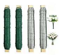 JRJRN Flower Wire Green 0.55 mm - 4 Rolls x 40 m Galvanised Florist Wire, Flexible Binding Wire Garden Plants, Garden Wire for Advent Wreath Binding, Flowers