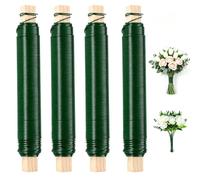 JRJRN Flower Wire Green 0.65 mm - 4 Rolls x 40 m Galvanised Florist Wire, Flexible Binding Wire Garden Plants, Garden Wire for Advent Wreath Binding, Flowers
