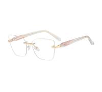JRLLFD Alloy Exquisite Butterfly Rimless Eyeglasses for Women(C3)