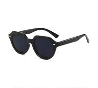 JRLLFD Circular Sunglasses Women Men Vintage Luxury Rivet Female Fashion Outdoors Driving Uv400(Black Gray)
