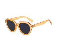 JRLLFD Circular Sunglasses Women Men Vintage Luxury Rivet Female Fashion Outdoors Driving Uv400(Orange Gray)