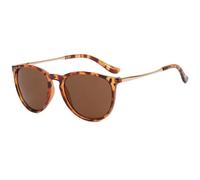 JRLLFD Classic Vintage Oval Frame Men Women Sunglasses Outdoor Driving Uv400(Leopard Tea)