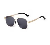 JRLLFD Driving Sunglasses Men Women Gradient Gray Metal Double Bridge Male(2)
